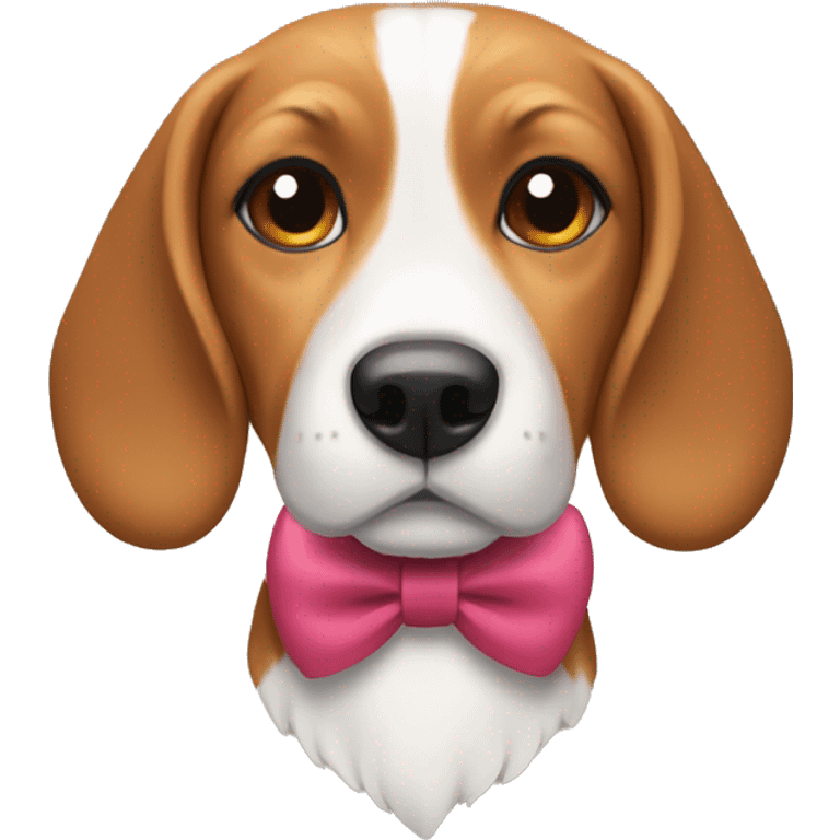 Beagle wearing a bow on its head emoji