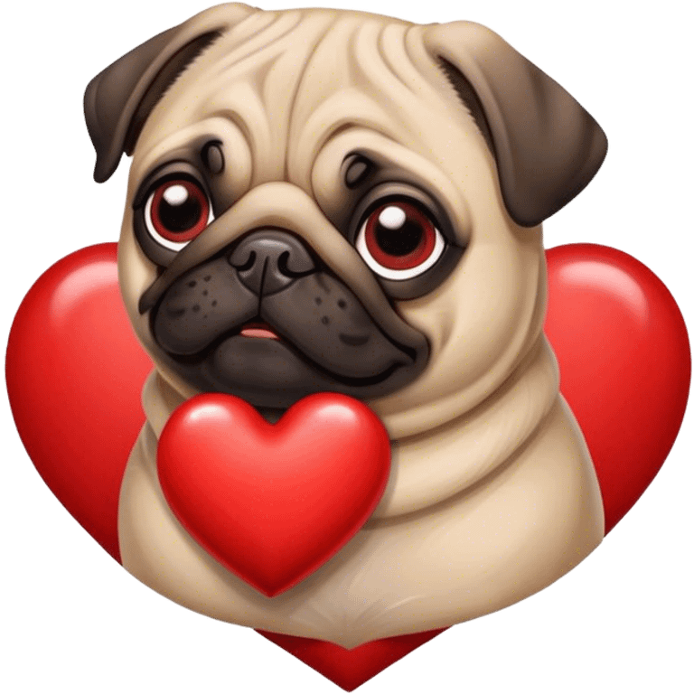 Valentine pug emoji