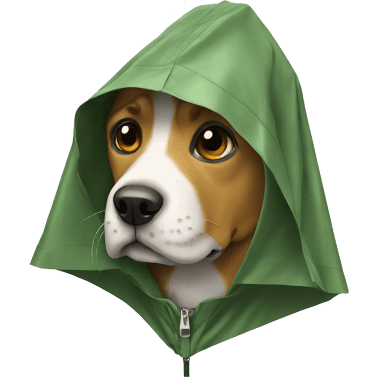 raincoat with dog emoji