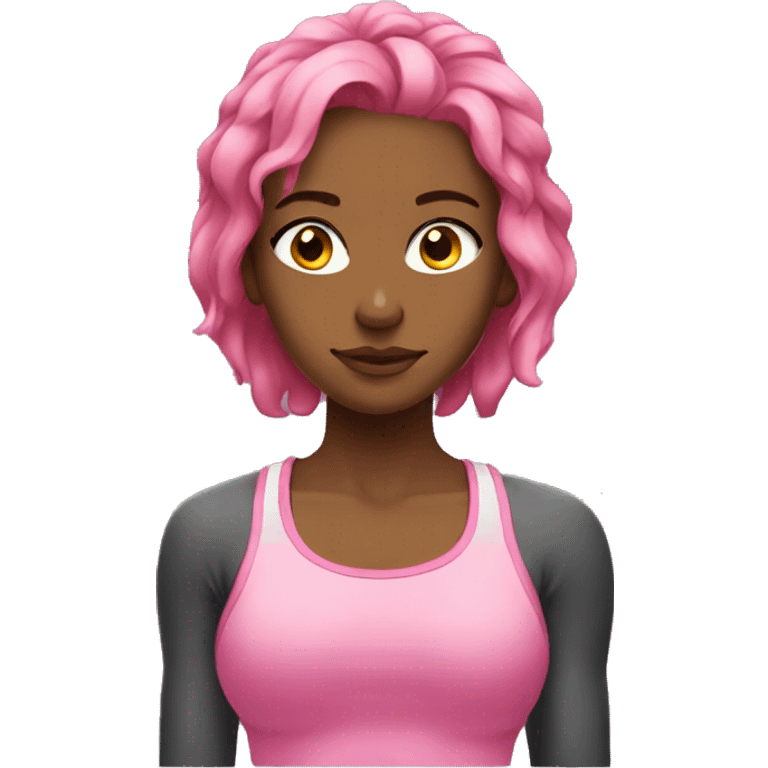 Pink hair girl in the gym emoji