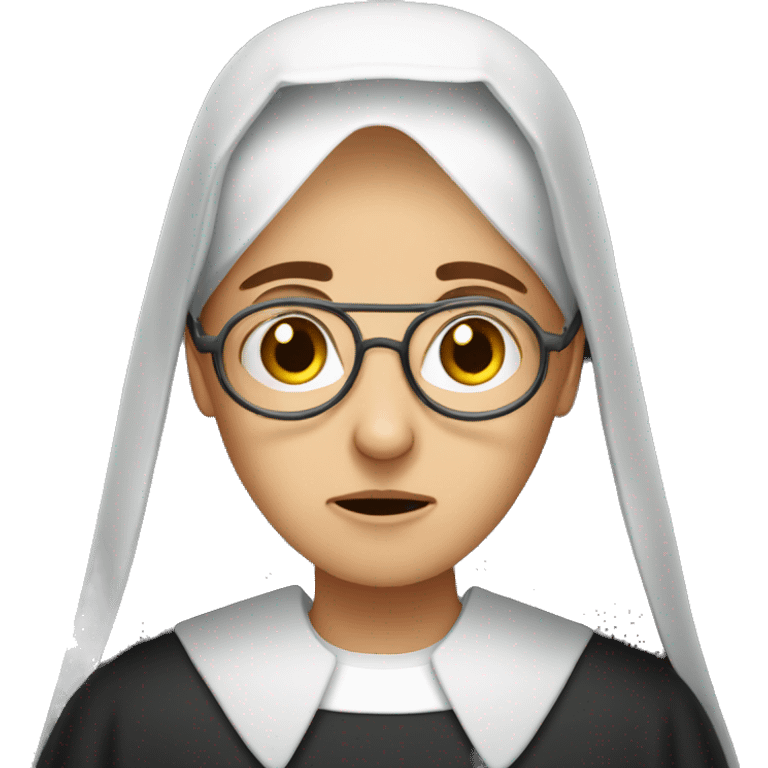 nun with brown hair and glasses facepalming emoji