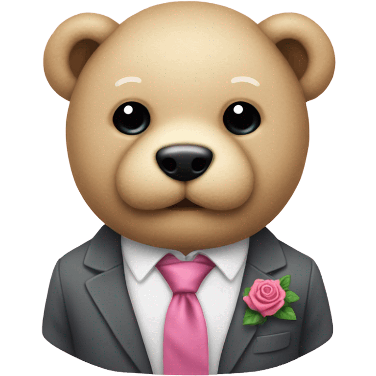 peluche avec un cravate rose emoji