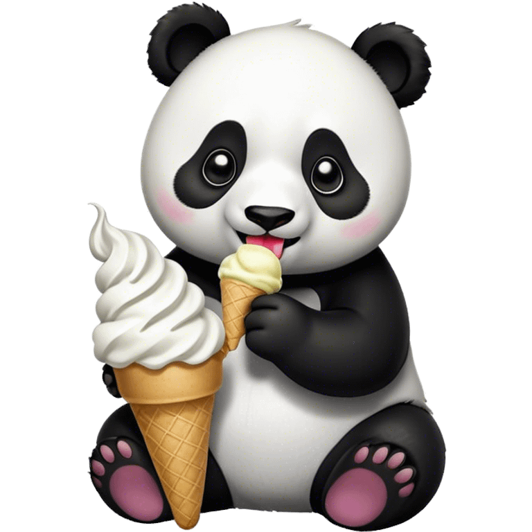 Panda eating ice cream emoji