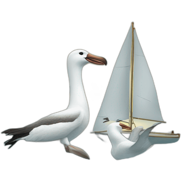 two albatrosses + one sailboat emoji