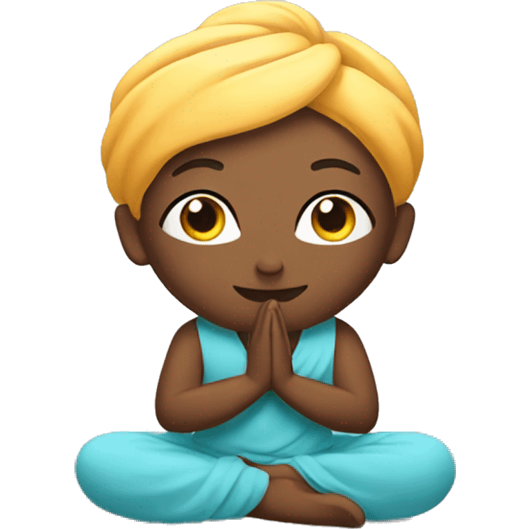 Namaste with cloud emoji