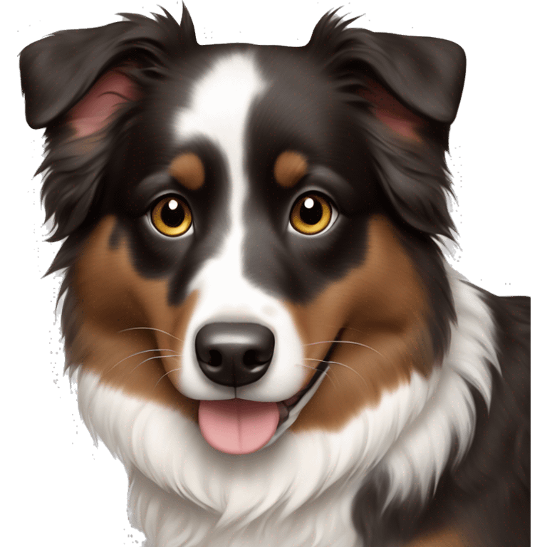 mini australian shepherd in black brown white emoji