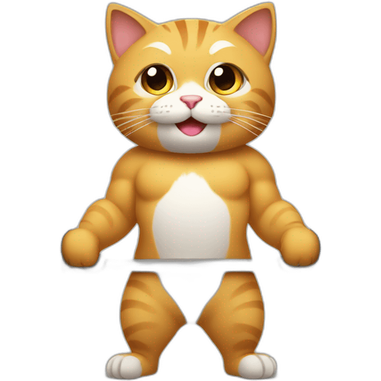 cat lifting weights emoji