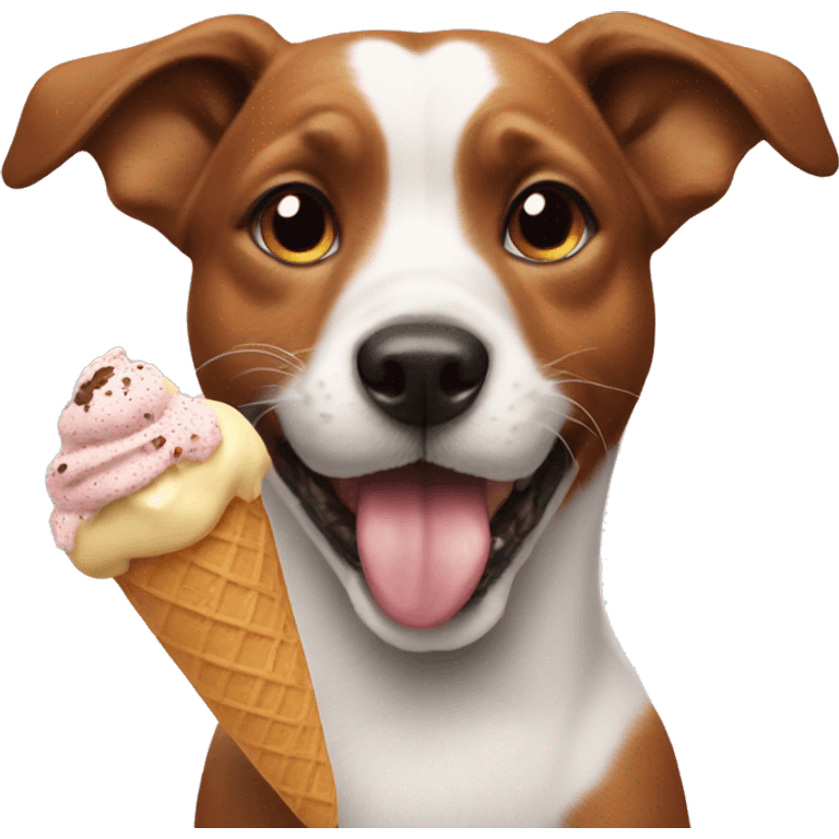 Dog eating icecream emoji