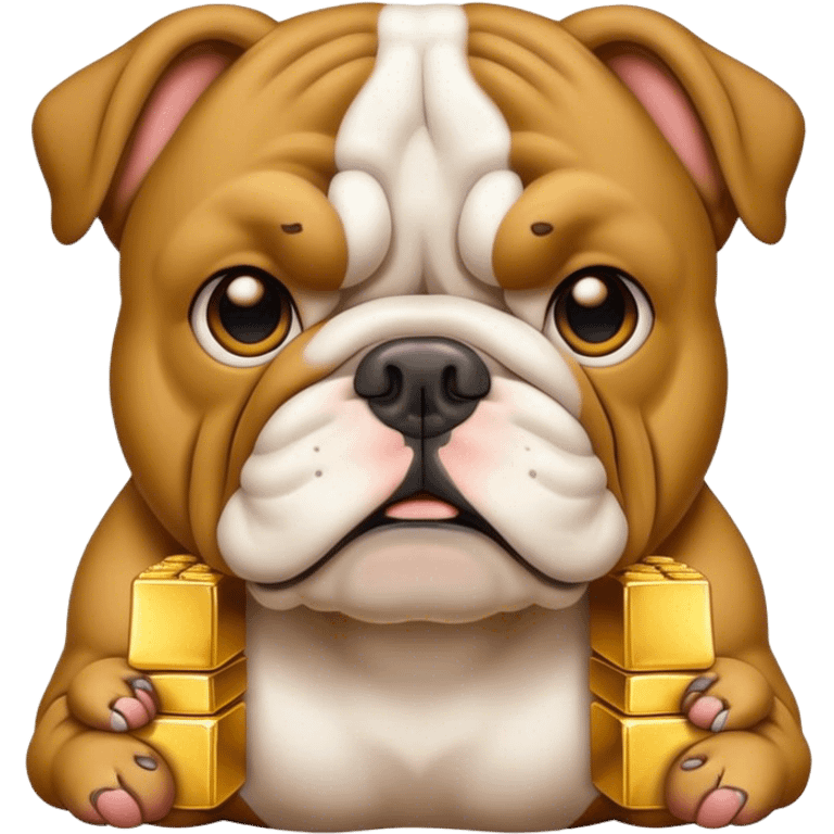 Bulldog with gold bars emoji