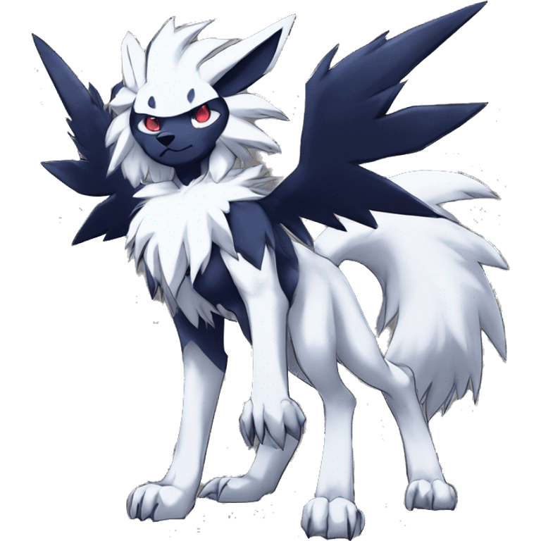 Edgy Cool Anthro Absol-Lycanroc Midnight Form-Pokémon Full Body emoji