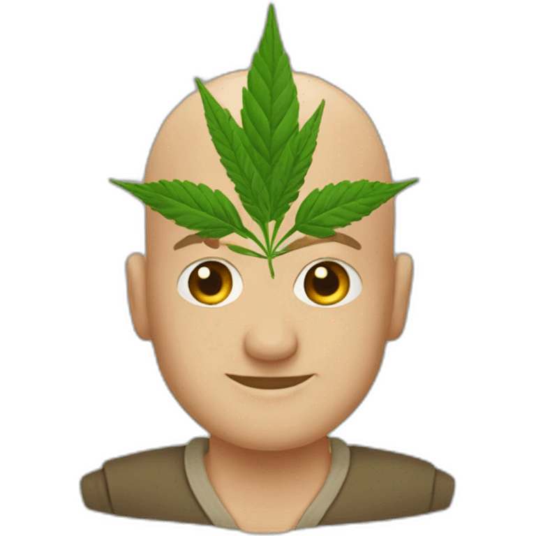 Bald man holding hemp emoji