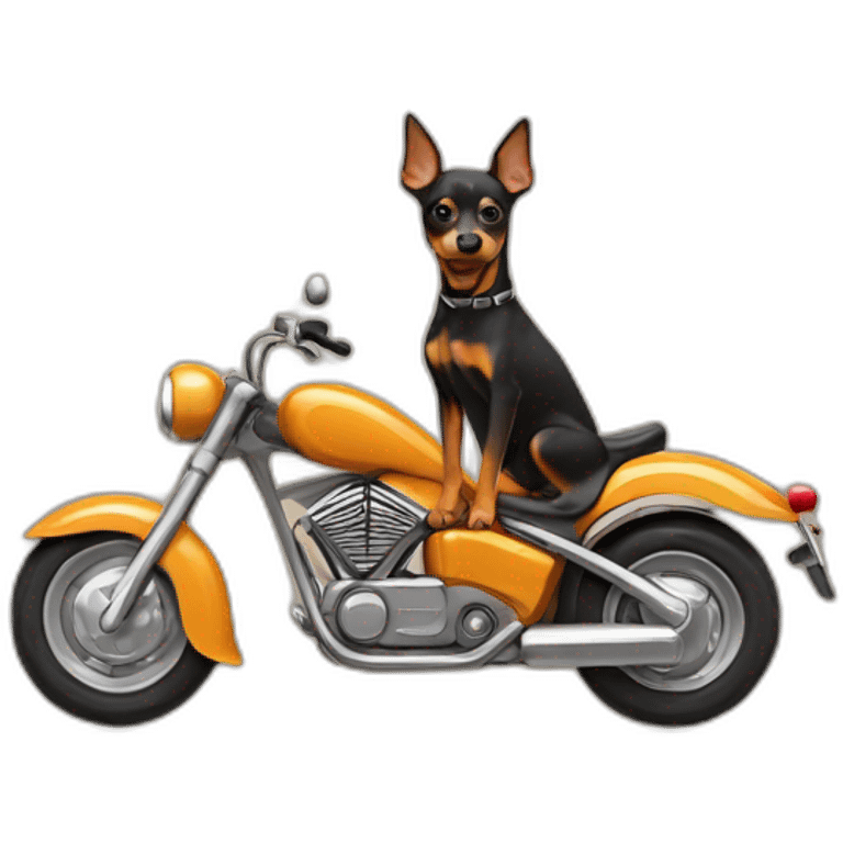 caramel-color-pinscher-dog-driving-a-motorcycle emoji