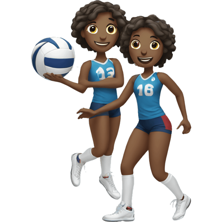 Twins playing volleyball emoji