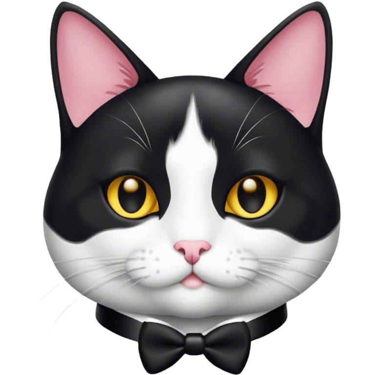 Black and white tuxedo cat emoji