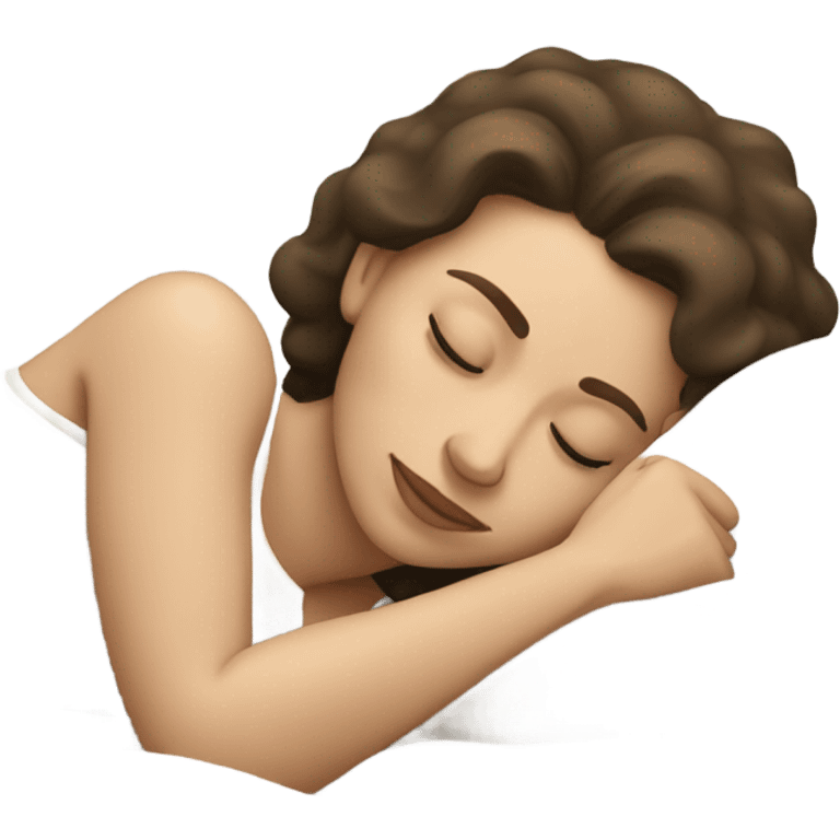 Pale brunette woman sleeping emoji