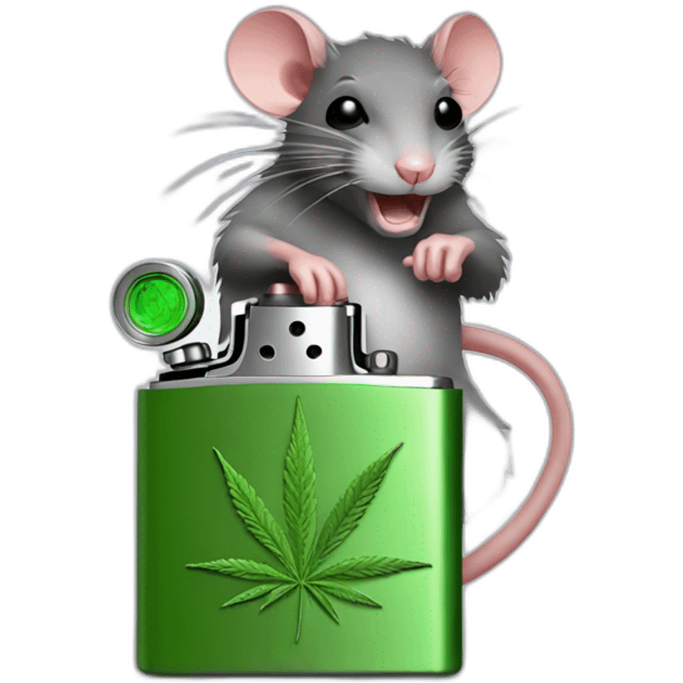 Cannabis rat stealing lighter emoji