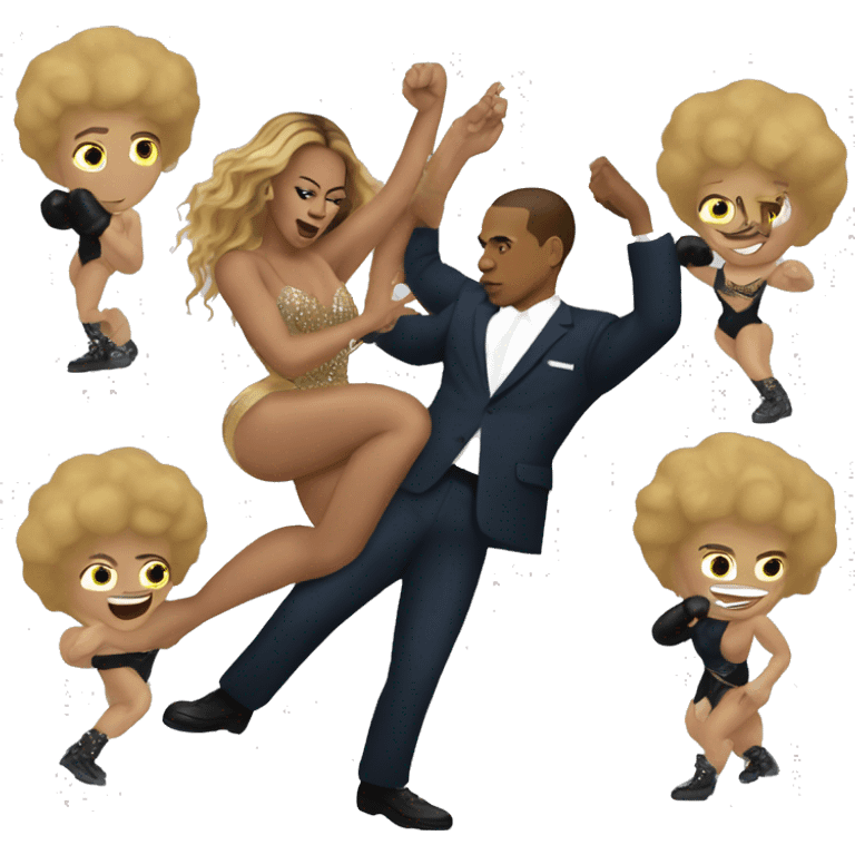 Beyoncé and jay z wrestling  emoji