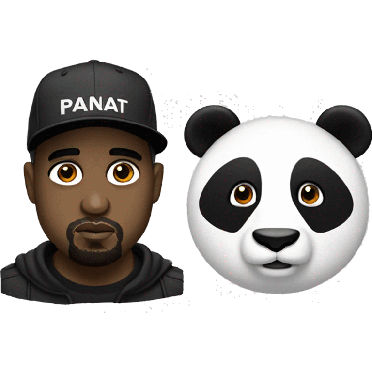 kanye west wearing a panda hat emoji