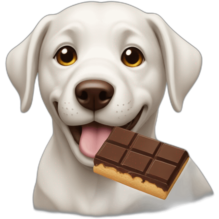 dog eating chocolate emoji