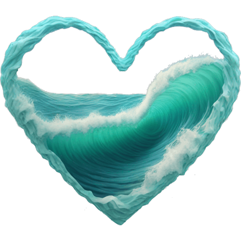 sea wave in 3d heart emoji