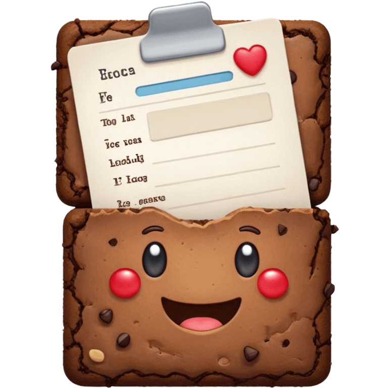 A food brownie holding up a scorecard  emoji