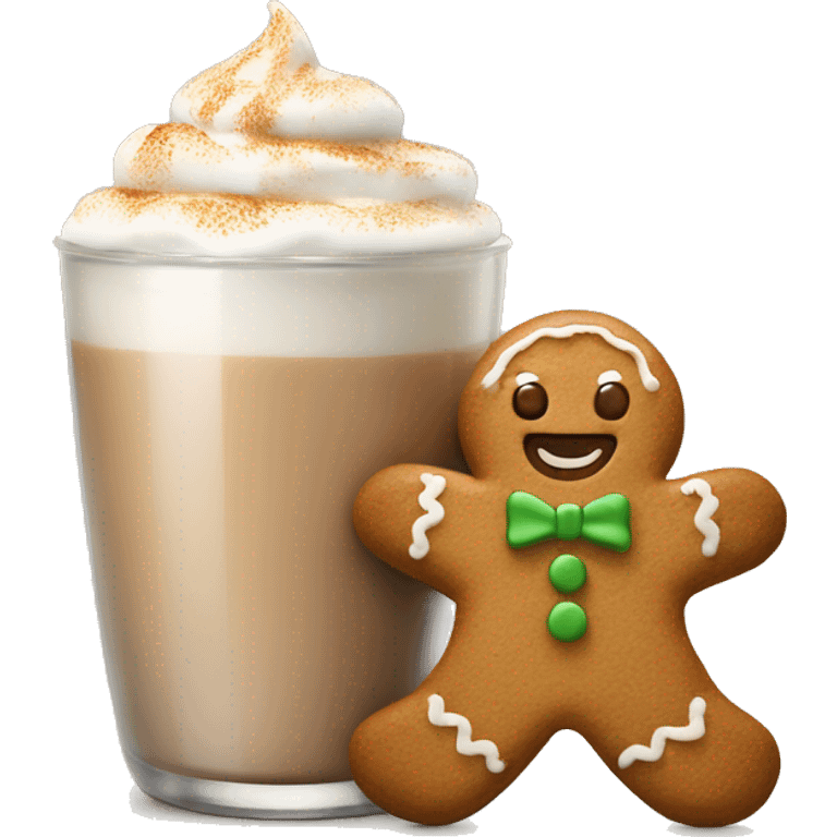 Latte with New Year’s gingerbread  emoji