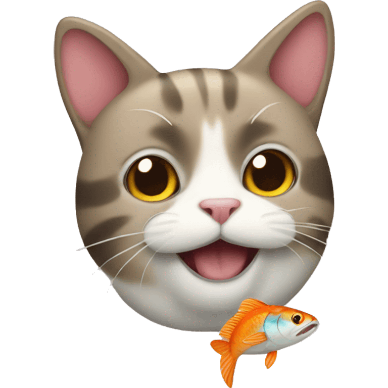 Cat with fish  emoji