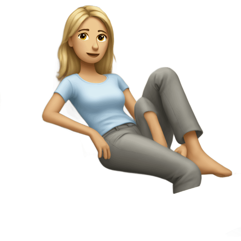 a russian woman getting the idea of resting on a sofa  emoji