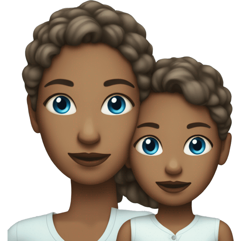 Mom and daughter blue eyes emoji