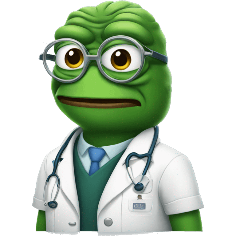 Pepe wearing doctor clothes emoji