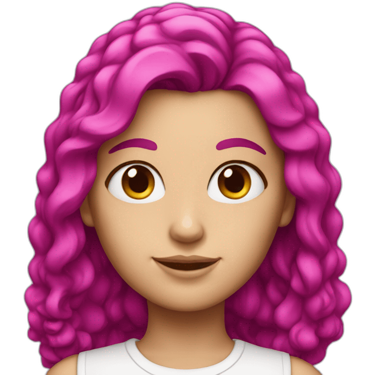 White girl with magenta hair  emoji