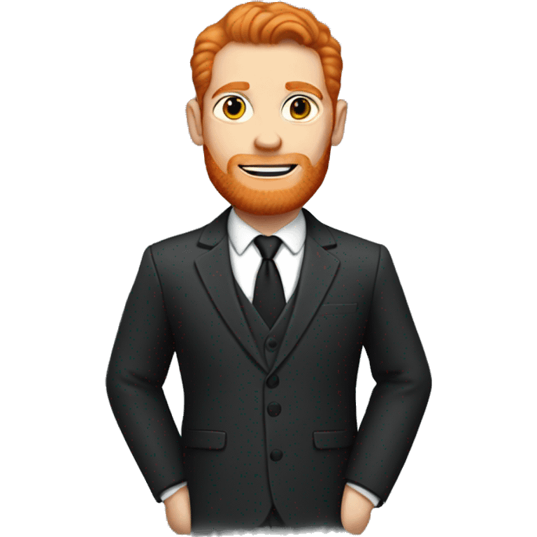 Ginger lawyer in a suit emoji