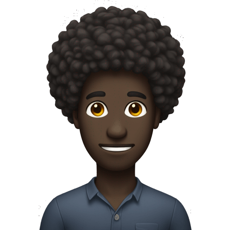 dark skinned man with afro and pick in his hair emoji