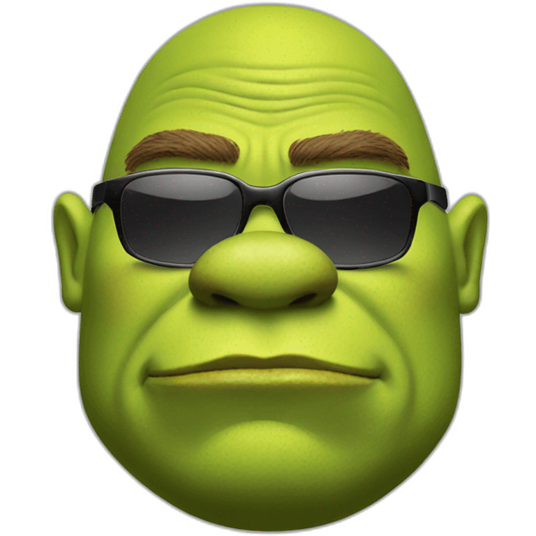 Shrek in smoking and sunglasses emoji