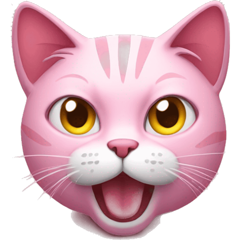 Pink cat annoyed with someone emoji