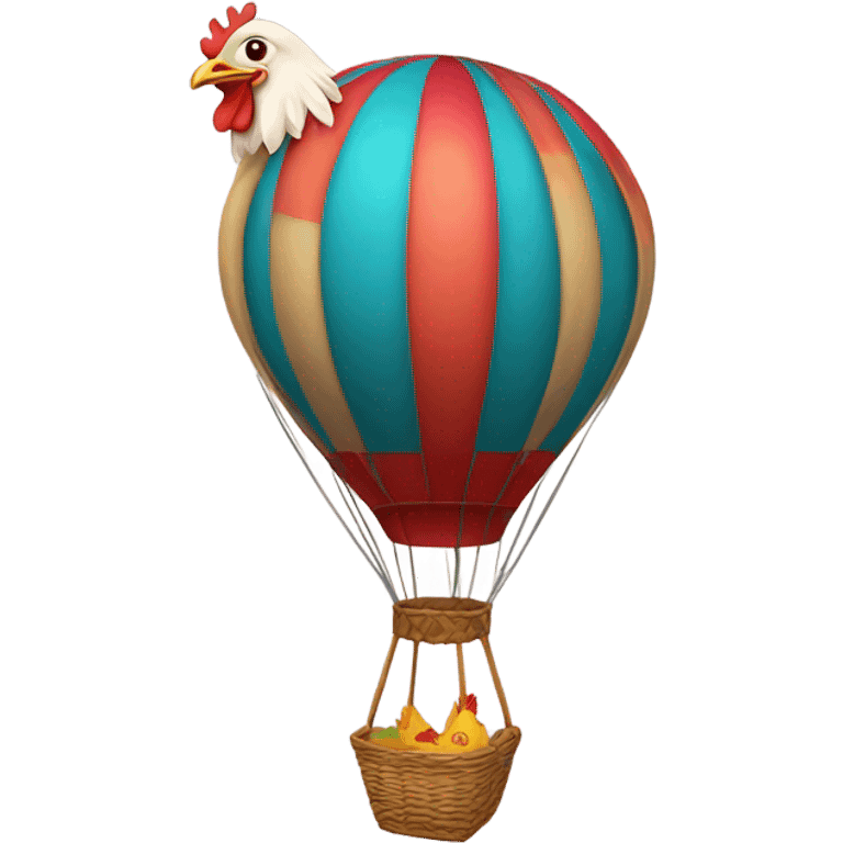 Chicken in hot air balloon emoji