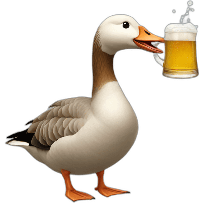 goose drinking beer emoji