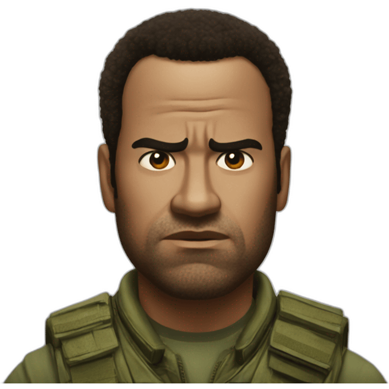 frowning kirk from tropic thunder emoji