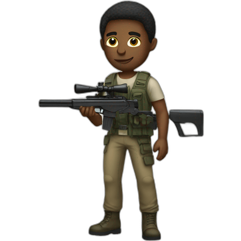 a guy with a sniper emoji