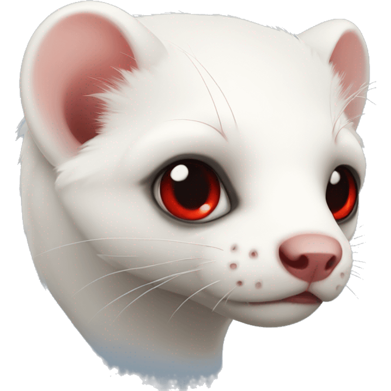 white ferret red eyes with only one ear emoji