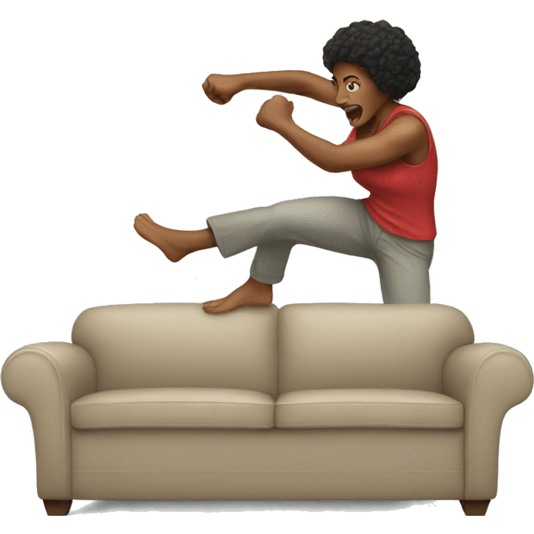 Woman punching couch  emoji