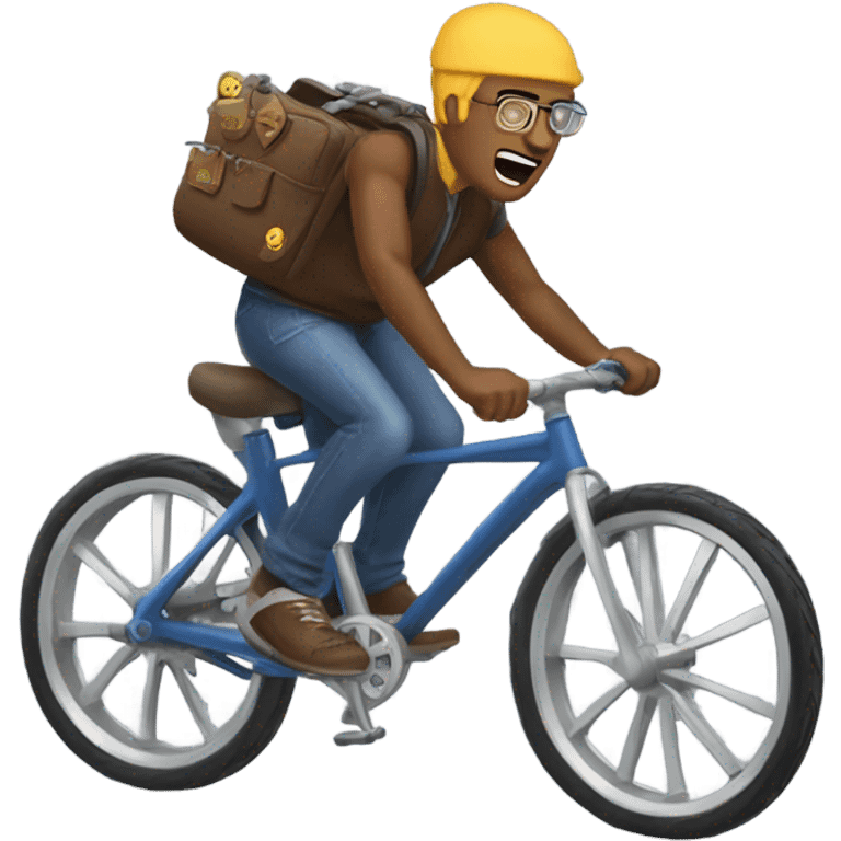 Create a crypto bro riding the bike et was using  emoji