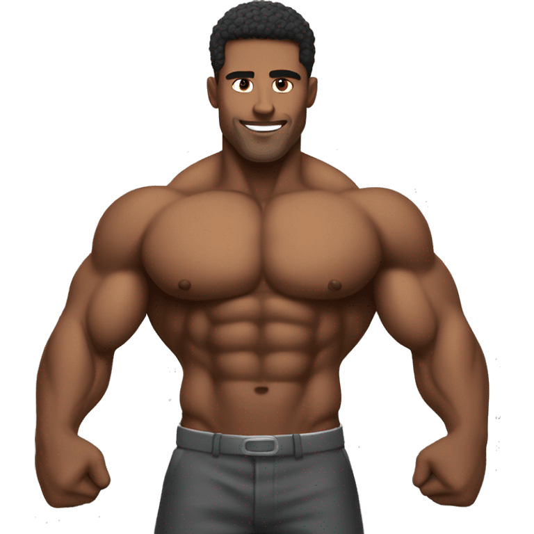 male bodybuilder muscular big chest emoji