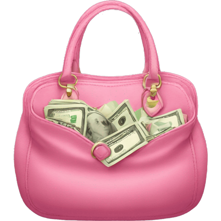 Pink purse filled with money  emoji