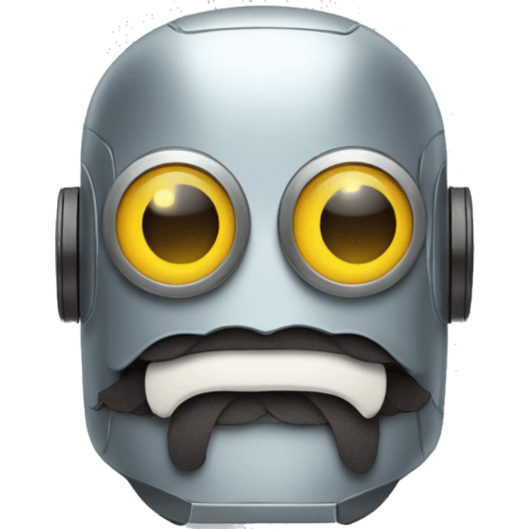 Robot con bigotes cabeza cuadrada conversando  emoji