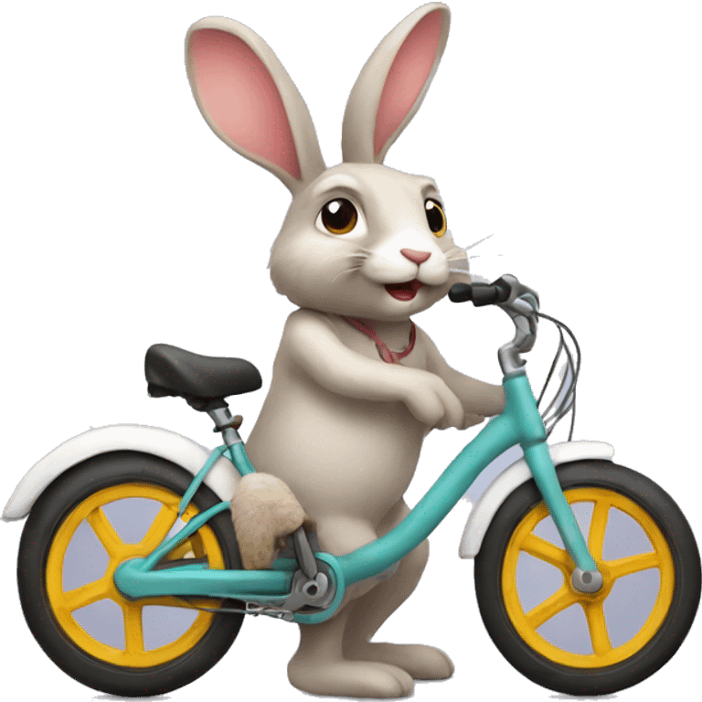 rabbit with bike emoji