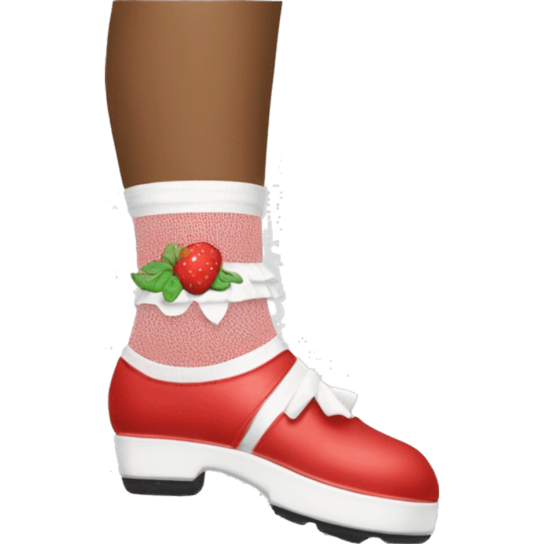 mary jane red shoes and frilly white socks emoji