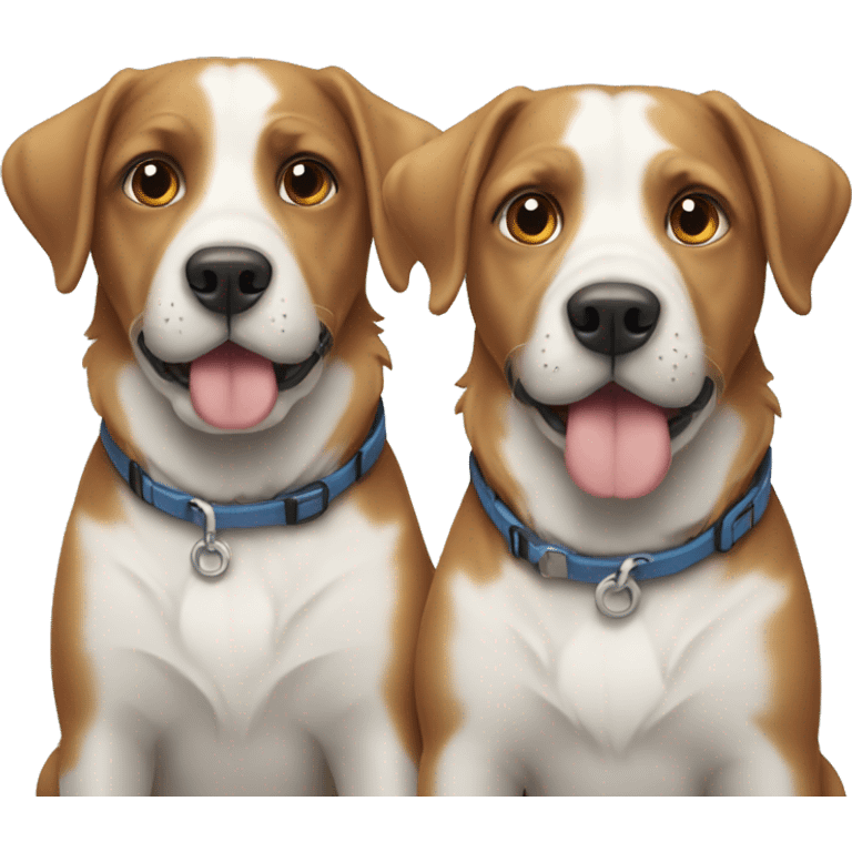 Two dogs sitting next to eachother  emoji