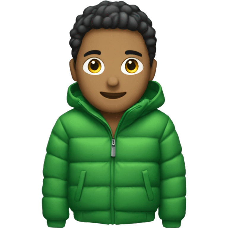 GREEN puffer jacket WITHOUT HOODIE emoji