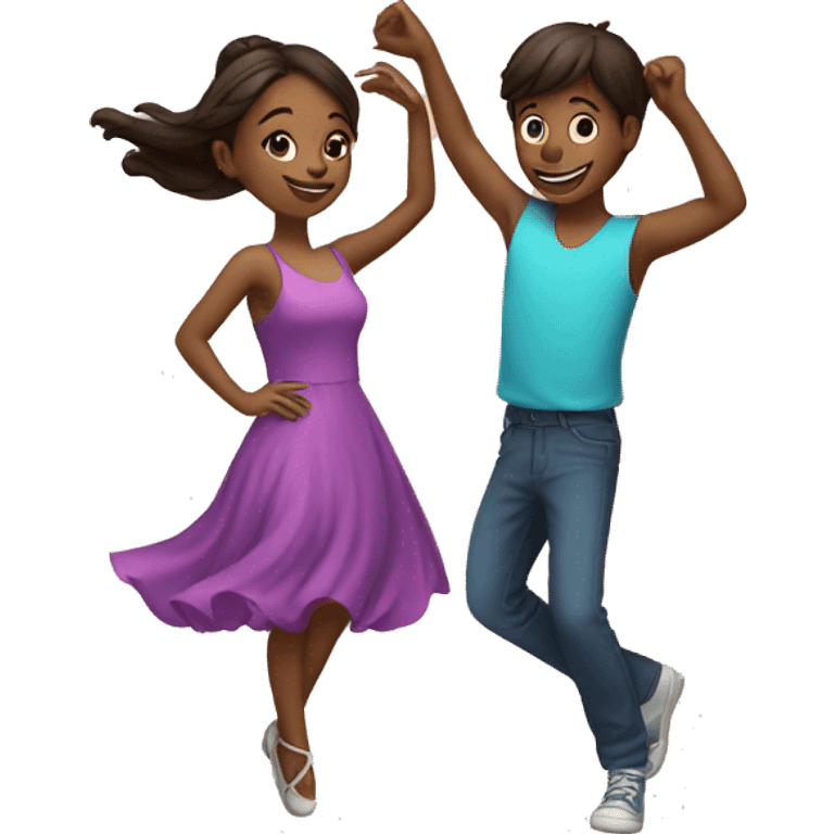 dancing girl and boy at party emoji